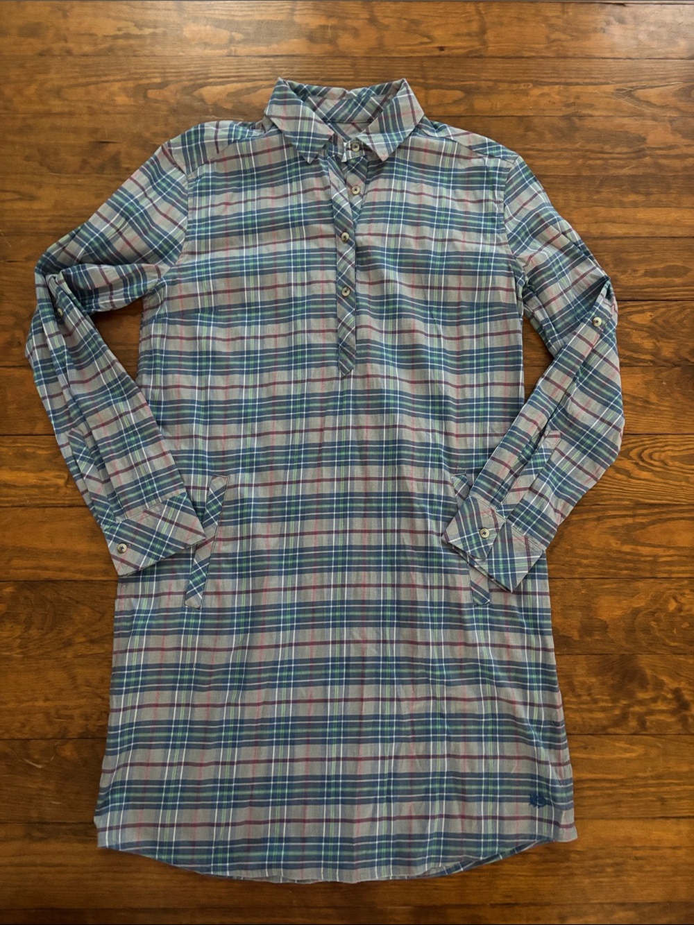 Southern Tide Women’s Plaid Button-Down Shirt Dress